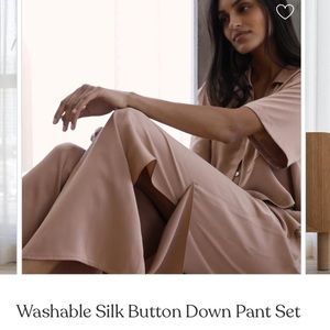 Lunya Silk Button Down Pant Set